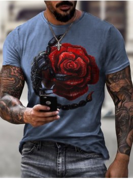 Men's scorpion pattern T-shirt HE1011-04-01