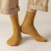 5 Pairs Men Dacron Terry Fabric Plus Velvet Thickened Solid Color Simple Sweat  absorbent Warmth Socks