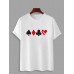 Men's Funny Poker Print Short Sleeve T-Shirt