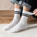 5 Pairs Men Cotton Two Stripes Solid Color Fashion Breathable Warmth Socks