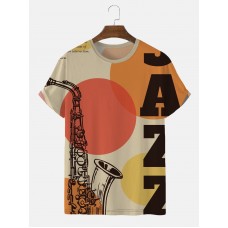 Men's 1950 Retro Saxophone Art Short Sleeve T-Shirt