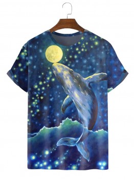 New trendy ocean view print T-shirt