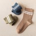 5 Pairs Men Cotton Two Stripes Solid Color Fashion Breathable Warmth Socks