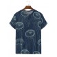 Men's Jellyfish Navy Print Casual Short Sleeve T-Shirt