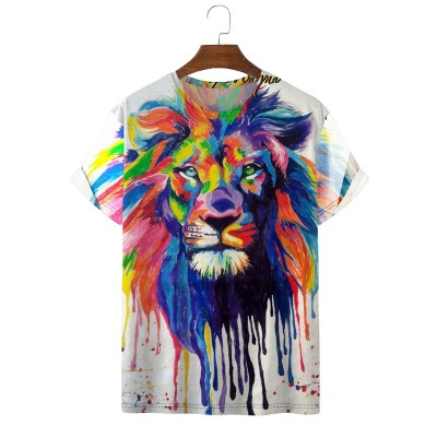 Men's Trendy Lion Print T-Shirt