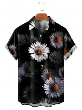 Men's Casual Lapel Printed Short Sleeve Shirt 01747728M