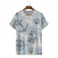 Fashionable Vintage Nautical Chart Print Versatile T-Shirt