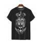 Men's Fashion New Cross and Lion Print T-Shirt